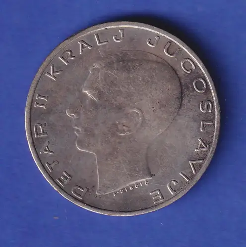 Jugoslawien Silbermünze 20 Dinar König Peter II. 1938