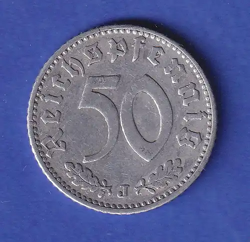 Deutsches Reich Aluminium-Kursmünze 50 Pfennig 1939 J