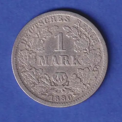 Deutsches Kaiserreich Silber-Kursmünze 1 Mark 1880 F s