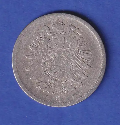 Deutsches Kaiserreich Silber-Kursmünze 1 Mark 1880 F s