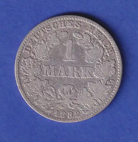 Deutsches Kaiserreich Silber-Kursmünze 1 Mark 1882 J s