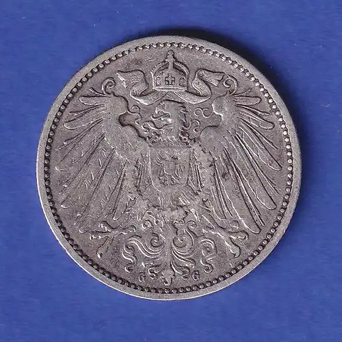 Deutsches Kaiserreich Silber-Kursmünze 1 Mark 1902 G, ss 