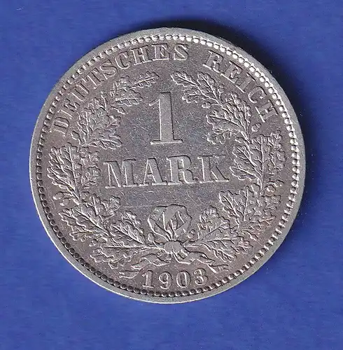 Deutsches Kaiserreich Silber-Kursmünze 1 Mark 1903 E vz