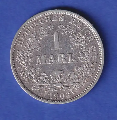 Deutsches Kaiserreich Silber-Kursmünze 1 Mark 1903 E vz