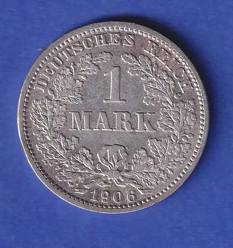 Deutsches Kaiserreich Silber-Kursmünze 1 Mark 1906 D vz