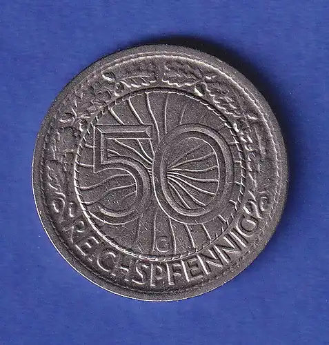 Deutsches Reich Kursmünze 50 Reichspfennig 1928 G vz