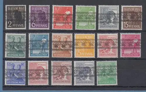 Bizone 1948, Währungsreform Bandaufdruck Mi.-Nr. 36-51 I kpl. Satz 17 Werte  **