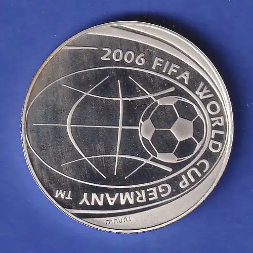 Italien Silbermünze 5 Euro Fußball-WM in Deutschland 2004 PP