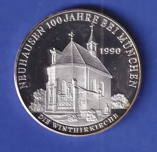 Silbermedaille 100 Jahre Eingemeindung von München - Neuhausen 1990