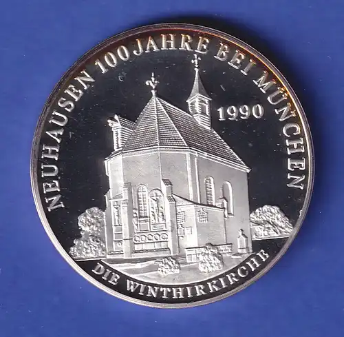 Silbermedaille 100 Jahre Eingemeindung von München-Neuhausen 1990