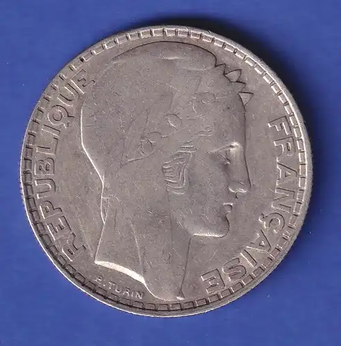 Frankreich Silbermünze 20 Francs 1933
