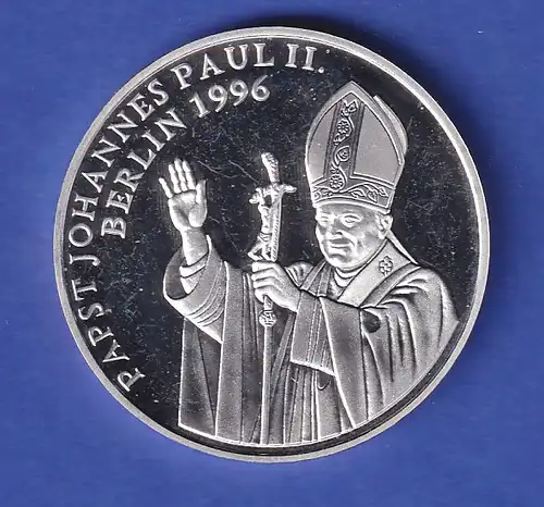 Silbermedaille Papst Johannes Paul II. in Berlin 1996 PP