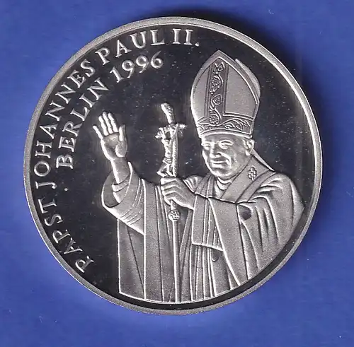 Silbermedaille Papst Johannes Paul II. in Berlin - 1996 PP