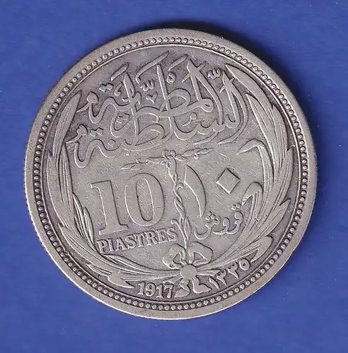 Ägypten Silbermünze 10 Piaster Sultan Hussein Kamil 1917