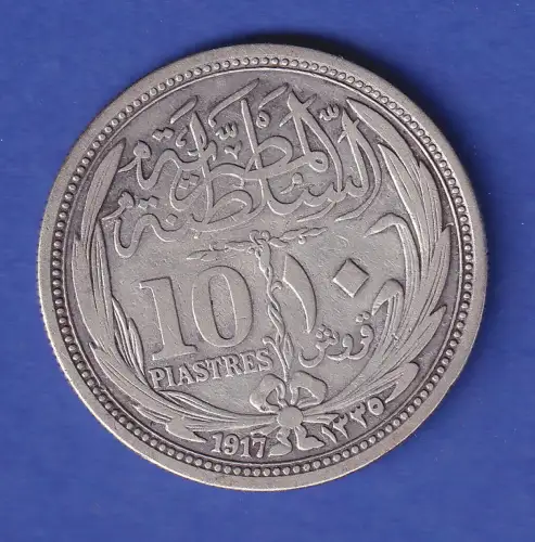 Ägypten Silbermünze 10 Piaster Sultan Hussein Kamil 1917