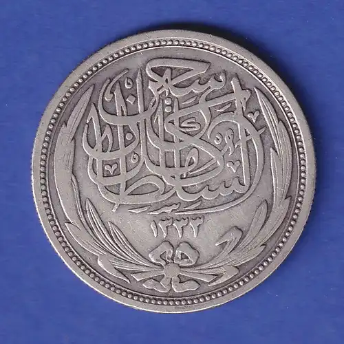 Ägypten Silbermünze 10 Piaster Sultan Hussein Kamil 1917