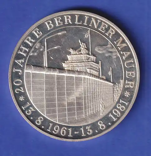 Silbermedaille 20 Jahre Berliner Mauer 1981