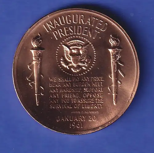 Bronzemedaille John F. Kennedy zur Amtseinführung 1961