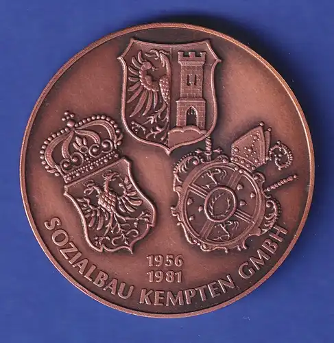 Medaille 1981 Sozialbau Kempten GmbH - Stadtansicht von Kempten im Allgäu