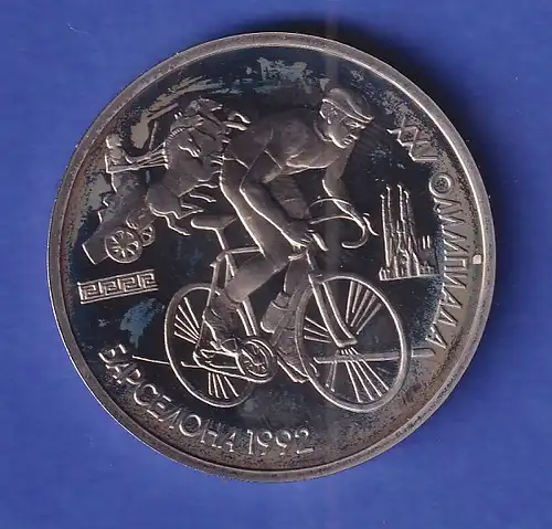 Sowjetunion 1991 Gedenkmünze 1 Rubel Barcelona '92 Radrennfahrer PP