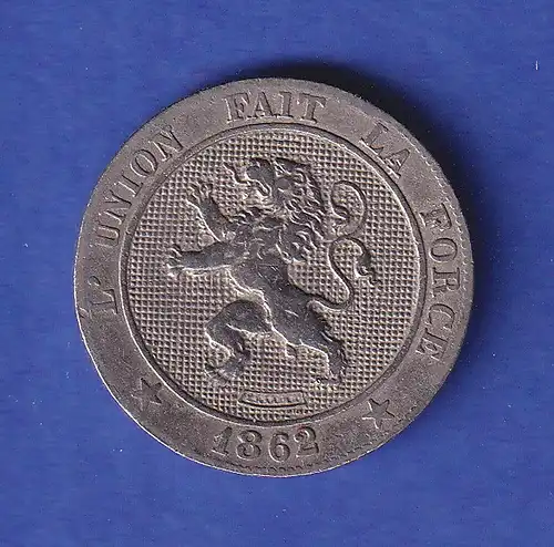 Belgien 1862 Kursmünze 5 Centimes König Leopold I. - Belgischer Löwe