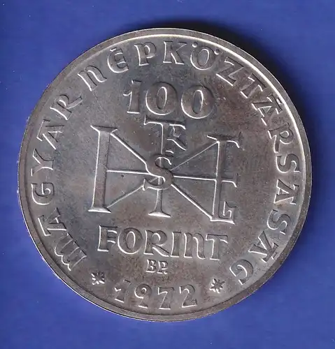 Ungarn Silbermünze 100 Forint König Stephan 1972