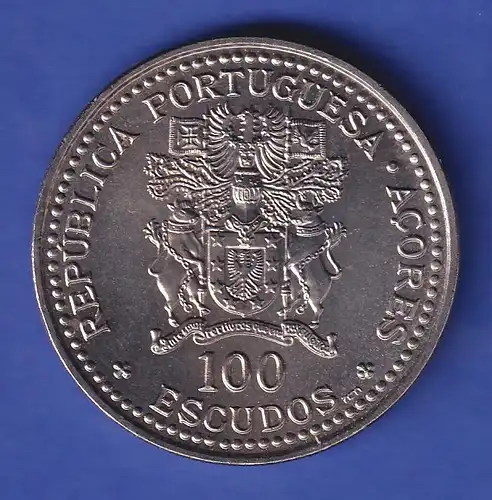 Portugal Azoren Kursmünze 100 Escudos - 1986