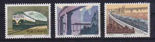 VR China 1979 Eisenbahnbau Mi.-Nr. 1536-1538 ** PR China T.36 Set MNH