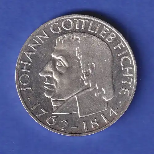 5DM Silber-Gedenkmünze 1964, Johann Gottlieb Fichte vz