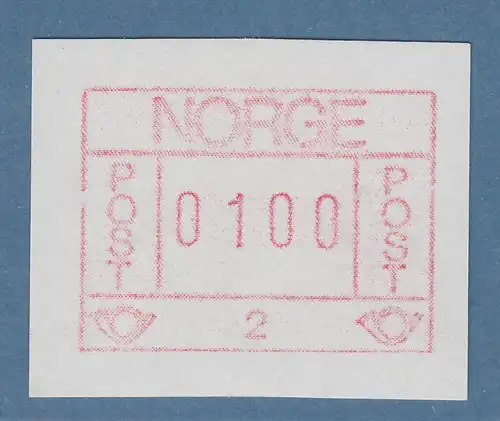 Norwegen / Norge Frama-ATM 1978, Aut.-Nr. 2 bessere Farbe braunrot Wert 100 **