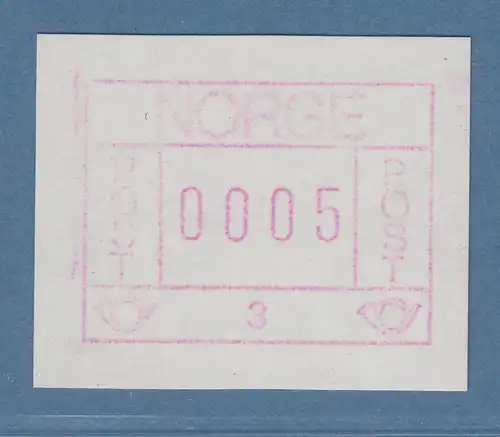Norwegen / Norge Frama-ATM 1978  Gummidruck-ATM Aut-Nr. 3  **  