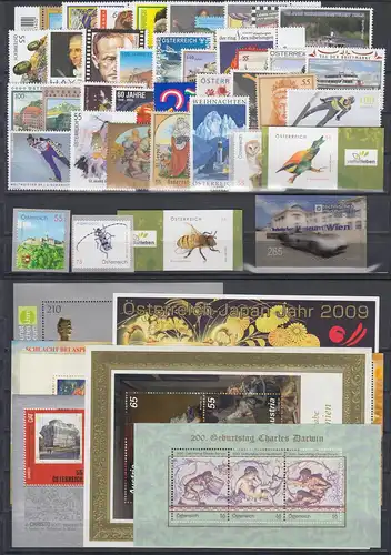 Österreich Briefmarken-Jahrgang 2009 komplett postfrisch