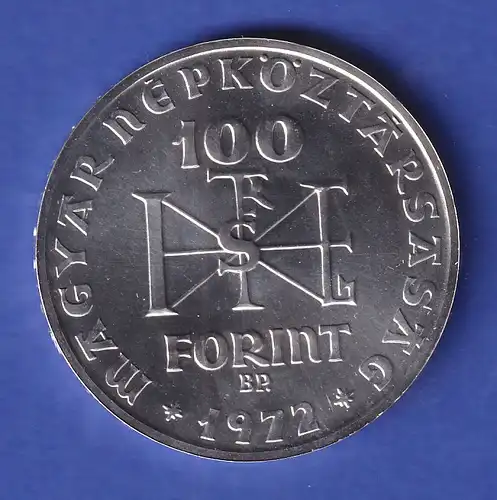 Ungarn Silbermünze 100 Forint - König Stephan 1972