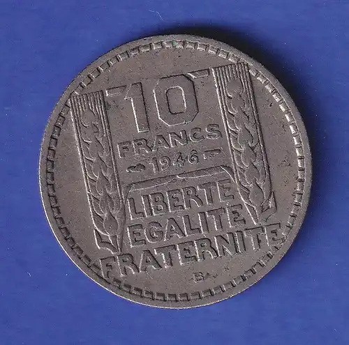 Frankreich Kursmünze 10 Francs 1946