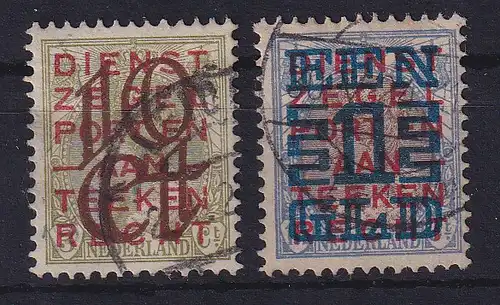 Niederlande 1923 Königin Wilhelmina mit Aufdrucken Mi.-Nr. 136-137 gestempelt