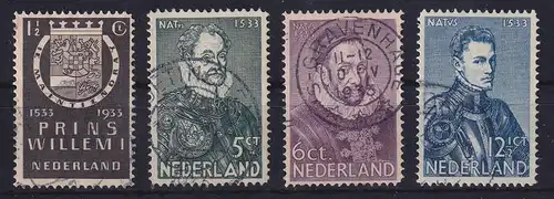 Niederlande 1933 Wilhelm I. von Oranien Mi.-Nr. 257-60 Satz 4 Werte kpl.  O