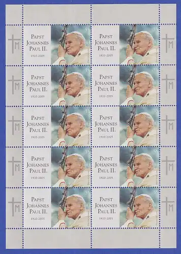 Bundesrepublik 2005  Papst Johannes Paul II. 1920-2005  10er Bogen **
