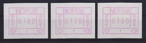 Norwegen / Norge Frama-ATM 1978, Aut.-Nr 1 dunkles Pap. Satz 100-125-130 **