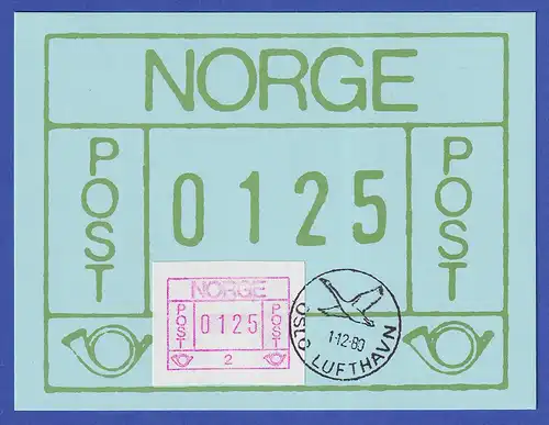 Norwegen / Norge Frama-ATM 1978, Aut.-Nr 2 Wert 0125 auf  Maximumkarte 