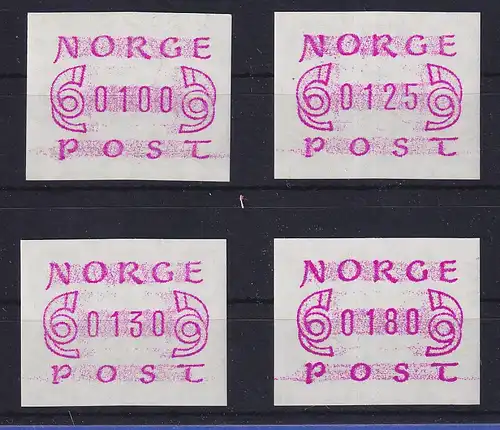 Norwegen / Norge Frama-ATM Mi.-Nr. 2.1a Satz 4 Werte 100-125-130-180 **