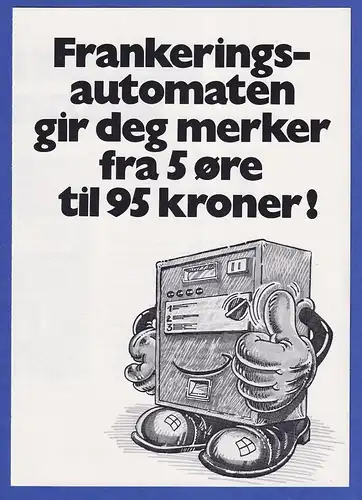 Norwegen / Norge Frama-ATM Mi.-Nr. 2.1a Wert 125 gest. in Werbeflyer ATM-Automat