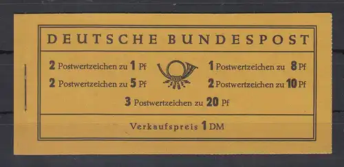 Bundesrepublik Heuss Markenheftchen MH Mi.-Nr. 4 X u  **