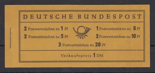 Bundesrepublik Heuss Markenheftchen MH Mi.-Nr 4 X u  **