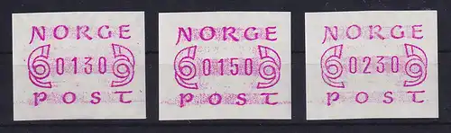 Norwegen / Norge Frama-ATM Mi.-Nr. 2.1a Satz Werte 130-150-230 **