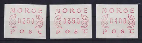 Norwegen / Norge Frama-ATM Mi.-Nr. 2.2b Satz Werte 250-350-400 **