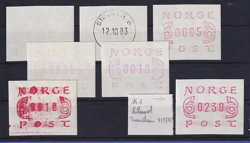 Norwegen / Norge Frama-ATM Mi-Nr. 2.1  kleines Lot diverse Besonderheiten ** / O