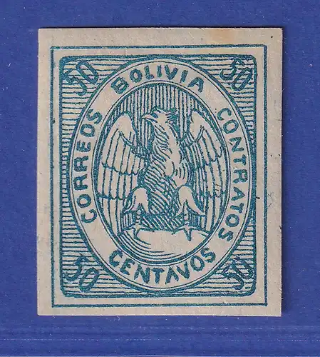 Bolivien 1868 Kondor im Oval 50 C. blau Mi.-Nr. 6 (*)