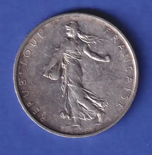 Frankreich Silbermünze 5 Francs Säende Marianne 1962