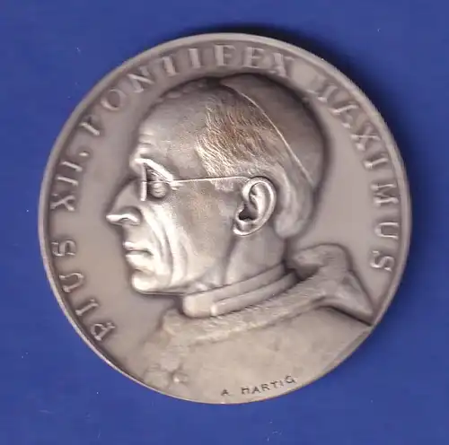 Silber-Medaille 1958 Papst Pius XII. - edel mattiert 