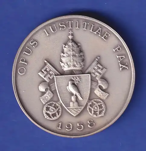 Silber-Medaille 1958 Papst Pius XII. - edel mattiert 